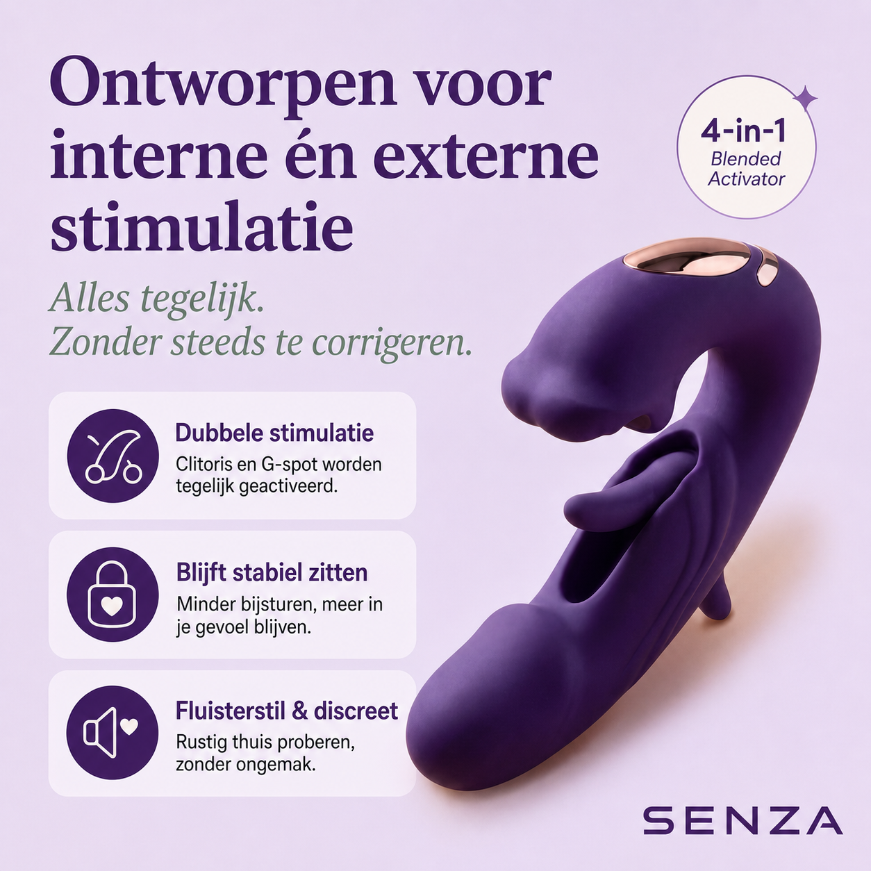 Senza™ 4-in-1 Dubbel Orgasme Activator