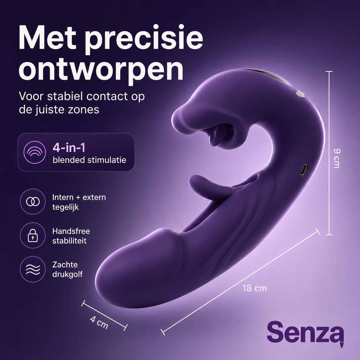 Senza™ 4-in-1 Dubbel Orgasme Activator